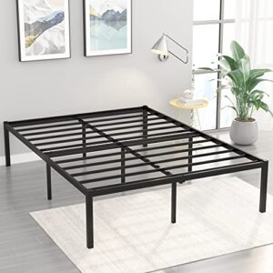 Weehom King Bed Frame 14 Inch Metal Platform Bed Frames No Box Spring Needed, Mattress Foundation, Heavy Duty Steel Slat Support, Large Underbed Storage Space, Easy Assembly, Black