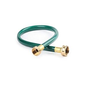 funjee ½" 2 ft outdoor garden hose for lawns, water hose, boat hose, flexible durable and leakproof, solid brass ght connector(green, 2ft)