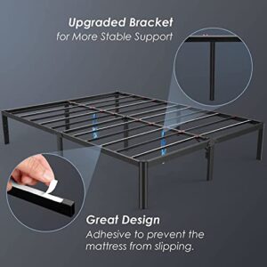 Devo Twin Bed Frame 14 Inch Heavy Duty Metal Platform Beds No Box Spring Needed with Sturdy Steal Slats Mattress Foundation Support Up to 2000 lbs,Easy Assembly, Noise Free,76x40inch, Black