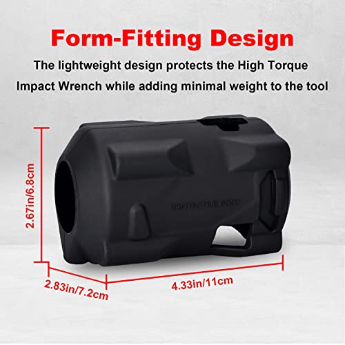 iGuerburn 49-16-2554 Impact Driver Protective Boot Fit for Milwaukee M12 Fuel 1/2 (2555-20, 2555P-20) and 3/8 Stubby Impact Wrenches (2554-20)