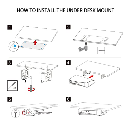 Monzlteck Under Desk Holder for PS5,Stealth Mount Compaitble with Playstation 5 Disc & Digital Edition Console