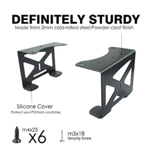 Monzlteck Under Desk Holder for PS5,Stealth Mount Compaitble with Playstation 5 Disc & Digital Edition Console