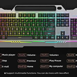 AULA Gaming Keyboard and Mouse Combo, RGB Backlit Computer Keyboard and Gaming Mouse, Wired Gaming Keyboard Set for Windows PC Gamers