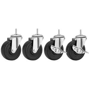 Caster Wheels,Shelf Casters,Set of 4, Shelving Wheels Replacement Wire Shelf Casters,Storage Shelf Casters for Shelf to Replace Wire Shelving  Leveling Feet - Fit Pusalxl Shelf