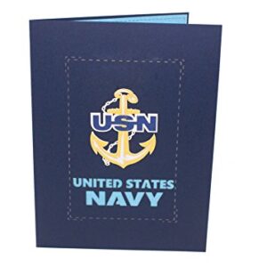 Aitpop 3D half-Handcrafted Patriotic Pop Up Navy Greeting Thank You Card with thick stikers - Perfect for Retirement, 4th of July ,for Birthday, for Valentine's Day, for Mothers Day, Spring, Fathers Day, Graduation, Wedding, Anniversary