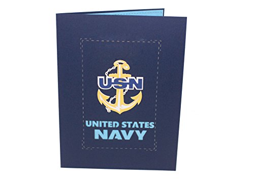 Aitpop 3D half-Handcrafted Patriotic Pop Up Navy Greeting Thank You Card with thick stikers - Perfect for Retirement, 4th of July ,for Birthday, for Valentine's Day, for Mothers Day, Spring, Fathers Day, Graduation, Wedding, Anniversary