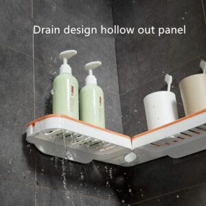 2 pcs set Adhesive wall mounted 180 degree rotating bathroom shelves corner shelves kitchen shelves