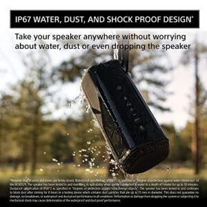 Sony SRS-XE200 X-Series Wireless Ultra Portable-Bluetooth-Speaker, IP67 Waterproof, Dustproof and Shockproof with 16 Hour Battery and Easy to Carry Strap, Black- New