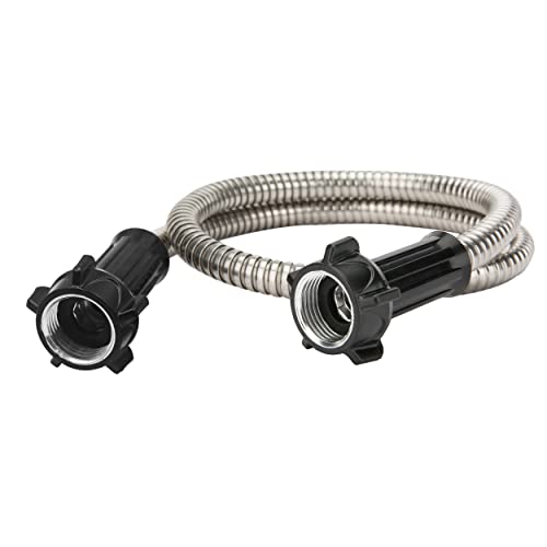 Yanwoo 304 Stainless Steel 6 Feet Short Garden Hose with Female to Female Connector, Water Hose, Metal Hose, Heavy Duty Outdoor Hose (6ft)