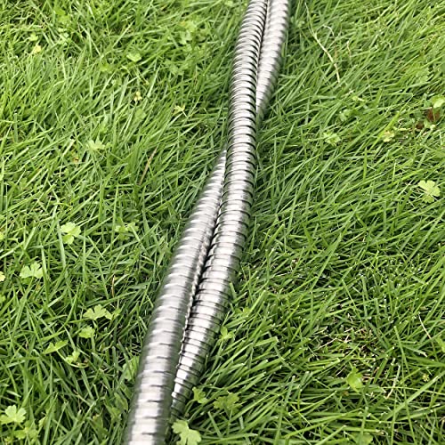Yanwoo 304 Stainless Steel 6 Feet Short Garden Hose with Female to Female Connector, Water Hose, Metal Hose, Heavy Duty Outdoor Hose (6ft)