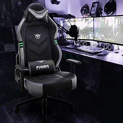 Big and Tall Gaming Chair 350lbs-Racing Style Computer Gamer Chair,Ergonomic Desk Office PC Chair with Wide Seat, Reclining Back, Adjustable Armrest for Adult Teens-Black/Grey