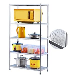 Stainless Steel Shelves 5 Tier Shelf Organizer Kitchen Storage Shelves Garage Shelves Heavy Duty Shelving Garage Shelving Units and Storage Rack Pantry Shelves