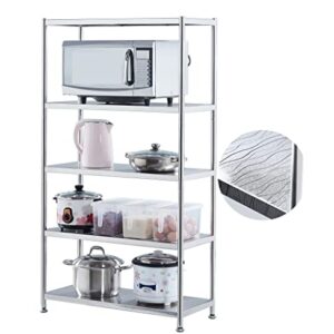 Stainless Steel Shelves 5 Tier Shelf Organizer Kitchen Storage Shelves Garage Shelves Heavy Duty Shelving Garage Shelving Units and Storage Rack Pantry Shelves