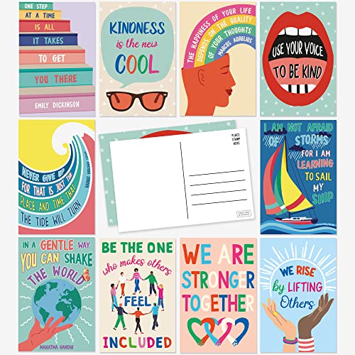 Sweetzer & Orange Motivational Postcards Pack (60 Post Cards) 4x6 Postcards for Kids and Adults. Growth Mindset Affirmation Cards, Mindfulness Cards, Inspiration Cards and Blank Encouragement Cards