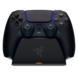 razer quick charging stand for playstation 5: quick charge - curved cradle design - matches ps5 dualsense wireless controller - one-handed navigation - usb powered - purple (controller sold separately)