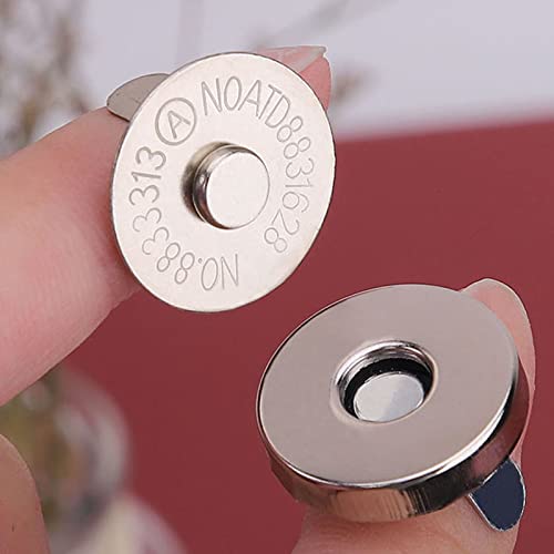 20 Set Magnetic Snaps, Purse Magnetic Bag Fastener Clasp Magnetic Button Replacement Kit for Sewing, DIY Craft, Purses, Bags, Clothes, Leather (Silver 18MM)