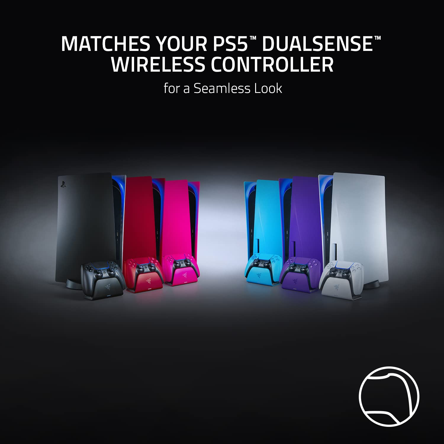 Razer Quick Charging Stand for PlayStation 5: Quick Charge - Curved Cradle Design - Matches PS5 DualSense Wireless Controller - One-Handed Navigation - USB Powered - Purple (Controller Sold Separately)