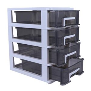 dechous plastic storage drawer, plastic drawer four- layer storage cabinet plastic drawer, portable storage rack plastic desktop drawers organizer