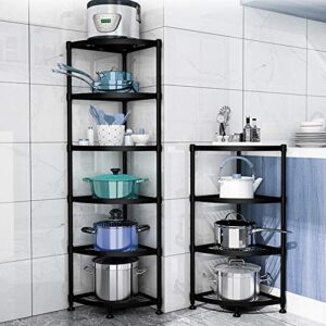 Kitchen Corner Shelf Rack, Multi-layer Pot Rack Storage Organizer Stainless Steel Shelves Shelf Holder (6 Tier-2)