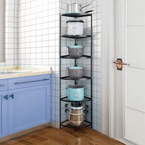 Kitchen Corner Shelf Rack, Multi-layer Pot Rack Storage Organizer Stainless Steel Shelves Shelf Holder (6 Tier-2)