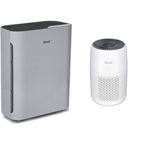 levoit air purifiers for home large room, grey & air purifiers for bedroom home, hepa filter cleaner, white