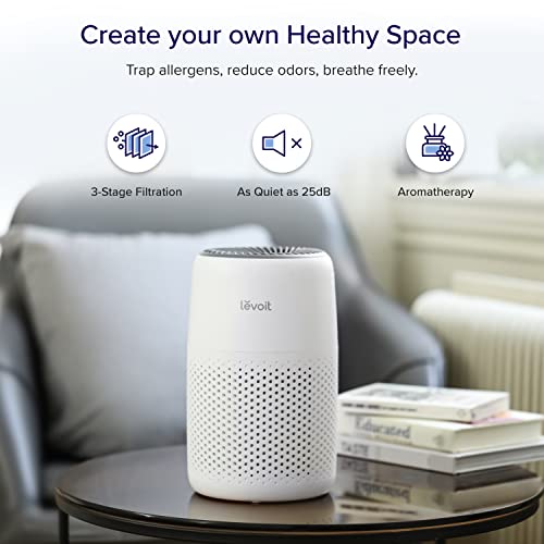 LEVOIT Air Purifiers for Home Large Room, Grey & Air Purifiers for Bedroom Home, HEPA Filter Cleaner, White