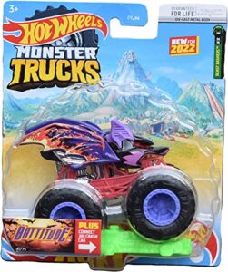 hot wheels 2022 - monster trucks - battitude - with connect and cash car #41/75 - ships bubble wrapped in a box