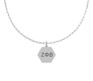 sorority shop zeta phi beta paperclip necklace — zpb stainless steel sorority gifts necklace, long-lasting zeta phi beta gifts for women