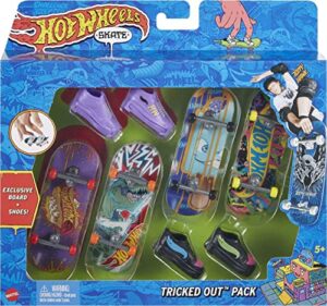 hot wheels skate - tricked out pack - exclusive board and shoes (hgt86)