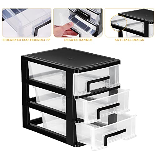 Homoyoyo 3 Plastic Drawers Office Small Rv Bathroom Storage for Small Spaces Plastic Drawers Organizer