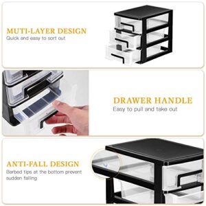 Homoyoyo 3 Plastic Drawers Office Small Rv Bathroom Storage for Small Spaces Plastic Drawers Organizer