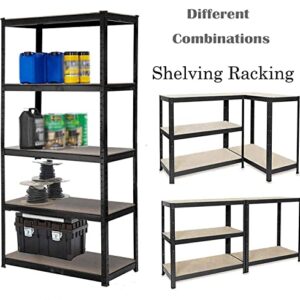 AUTOFU Racking Storage Shelving Unit Garage Shelving Storage Units Boltless Design Black for Easy Assembly 170cm x 75cm x 30cm - HxWxD