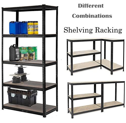 AUTOFU Racking Storage Shelving Unit Garage Shelving Storage Units Boltless Design Black for Easy Assembly 170cm x 75cm x 30cm - HxWxD