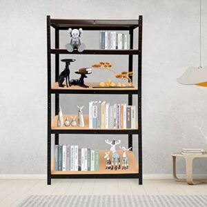 AUTOFU Racking Storage Shelving Unit Garage Shelving Storage Units Boltless Design Black for Easy Assembly 170cm x 75cm x 30cm - HxWxD