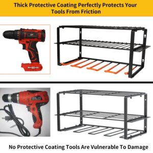 Intpro Power Tool Organizer Tool Storage And Organization Wall Mount Power Tool Holder Accessories Utility Tool Rack Hanger Shelf For Cordless Drill Wrench Screwdriver Garage