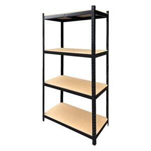 Qimu 4-Tier Storage Shelf Steel Storage Rack Heavy Duty Shelving Unit,Bolt-Free Assembly Adjustable Shelves Multipurpose Shelf Warehouse Basement Kitchen Living Room Pantry,162cm x 80cm x 40cm