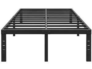 fschos full-size-bed-frame / 18 inch high/metal bed-frames-full/reinforced steel slats support/no box spring needed/heavy duty mattress foundation/easy assembly/noise free/black