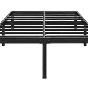 FSCHOS Full-Size-Bed-Frame / 18 Inch High/Metal Bed-Frames-Full/Reinforced Steel Slats Support/No Box Spring Needed/Heavy Duty Mattress Foundation/Easy Assembly/Noise Free/Black