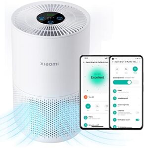 xiaomi air purifiers for home bedroom, h13 true hepa filter, ultra quiet, smart control, air quality sensor, small large room cleaner for pets, dust, allergies, wildfire, smoke, plug & play, 4 compact