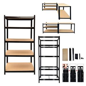 5 tier shelving unit heavy duty garage metal storage boltless adjustable shelves for storage,standing utility multipurpose muscle shelf for office, garage, kitchen,77"x 39" x 20", black