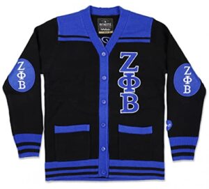 zeta phi beta m7 button down sweater [xl] black
