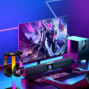 KANTUTOE RGB Gaming Headphone Stand Light with USB Port RGB Gaming Stand Light for Desktop PC Gaming Headset Accessories, Best Gift for Husband, Kids, Boyfriend