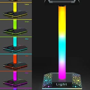 KANTUTOE RGB Gaming Headphone Stand Light with USB Port RGB Gaming Stand Light for Desktop PC Gaming Headset Accessories, Best Gift for Husband, Kids, Boyfriend