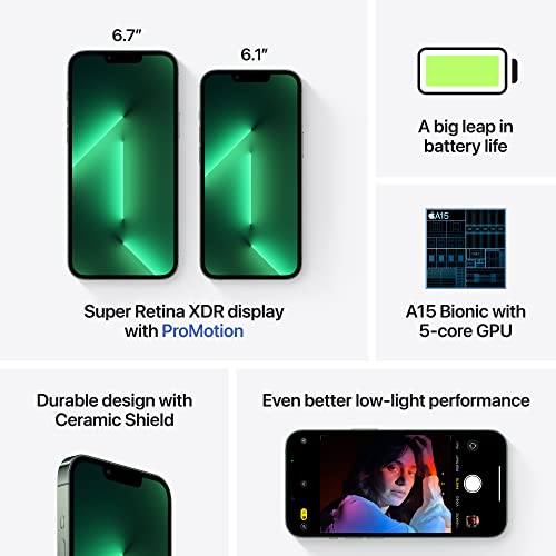 Apple iPhone 13 Pro Max, 512GB, Alpine Green - GSM Carriers (Renewed)