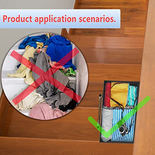 TOUNALKER 2Pcs L-Shape Stair Basket Organizer, Premium Foldable Fabric Staircase Storage Organizer with Durable Handles, Large Felt Stair Tidy Basket for Carpeted Wooden Stairs Laundry Toys Household