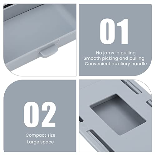 Adhesive Mini Under Desk Drawer, Gray Compact Multifunctional Stickup Under Table Drawer Handle Storage