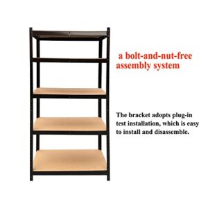 HSHa Steel Storage Rack, 5 Adjustable Shelves 800 kg Capacity (160 kg Per Shelf) Capacity, 170cm (75L x30W x168H-cm), Large Storage Space Multipurpose Storage Shelving Unit