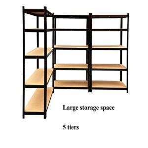 HSHa Steel Storage Rack, 5 Adjustable Shelves 800 kg Capacity (160 kg Per Shelf) Capacity, 170cm (75L x30W x168H-cm), Large Storage Space Multipurpose Storage Shelving Unit