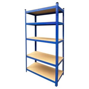 5-Tier Adjustable Storage Shelving Unit Heavy Duty Organizing Shelf Metal Utility Rack Shelves for Kitchen, Pantry, Closet, Garage, Office,59" Hx28 Wx12 D (Blue)