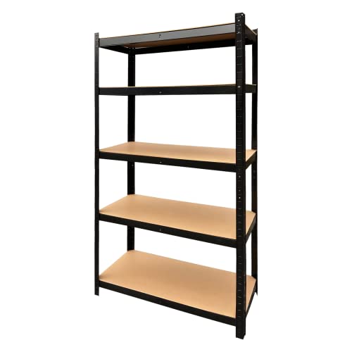 Garage Storage Shelves Heavy Duty Garage Shelving, Adjustable Metal Shelves for Storage, 5-Tier Metal Heavy Duty Shelving ,Multipurpose Storage Shelving Rack, 78" Hx40 Wx20 D (Black)